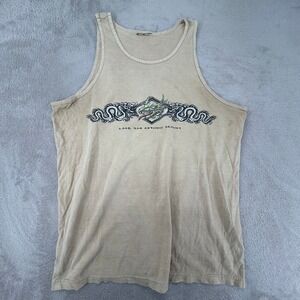Lake San Antonio Resort Mens Tank Top Large Tan Dragon Graphic Preowned